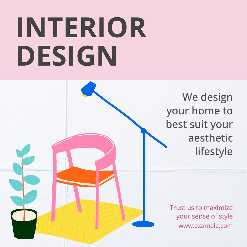 Interior design Instagram post template