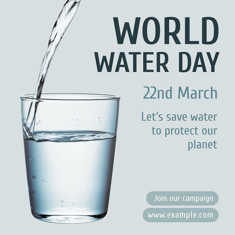 World water day Instagram post template design