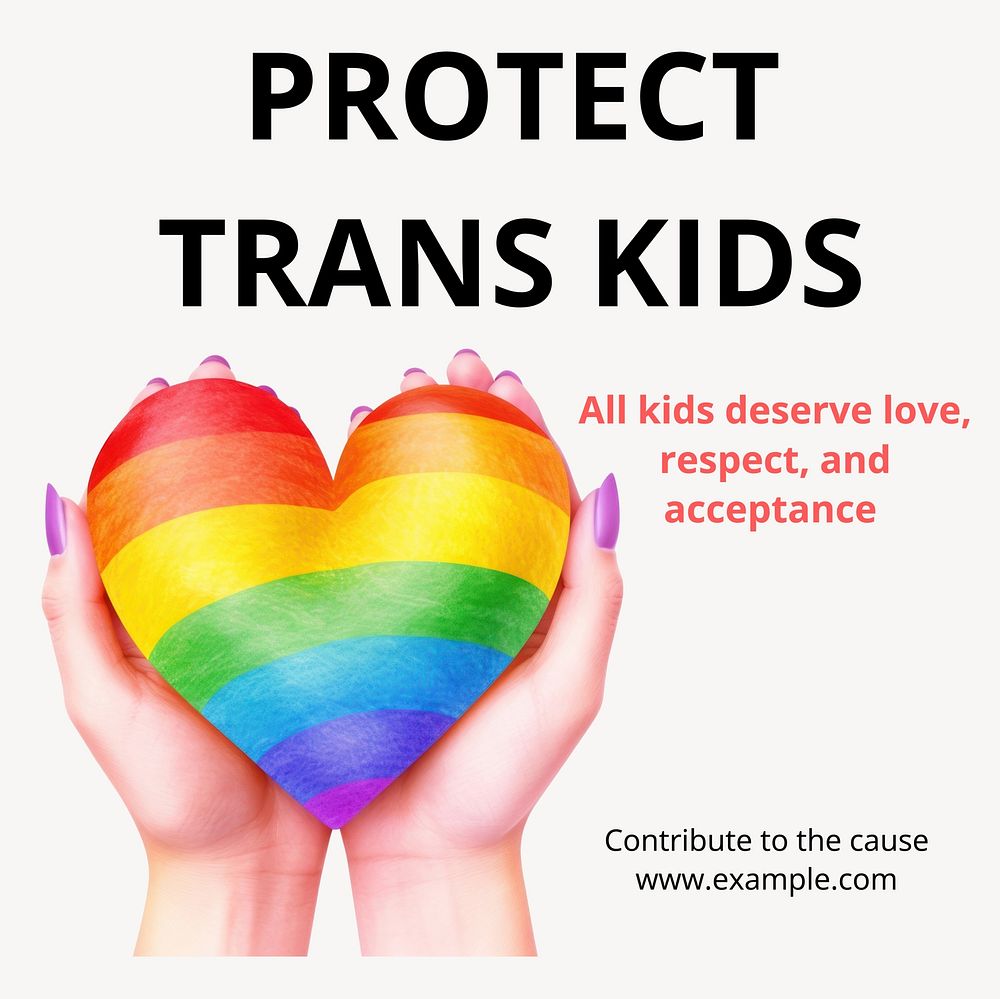 Protect trans kids Instagram post template