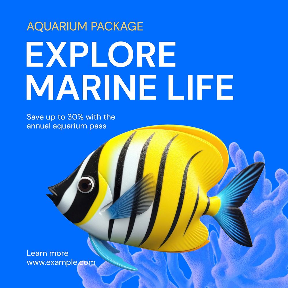 Explore marine life Instagram post template