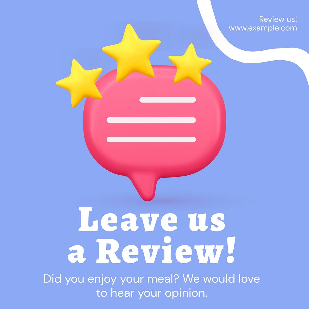 Please review restaurant Instagram post template