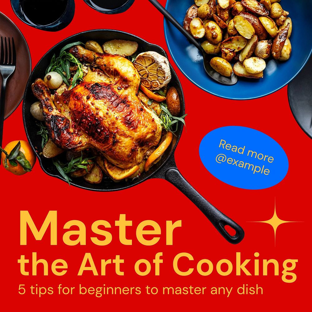 Cooking Class Instagram post template design