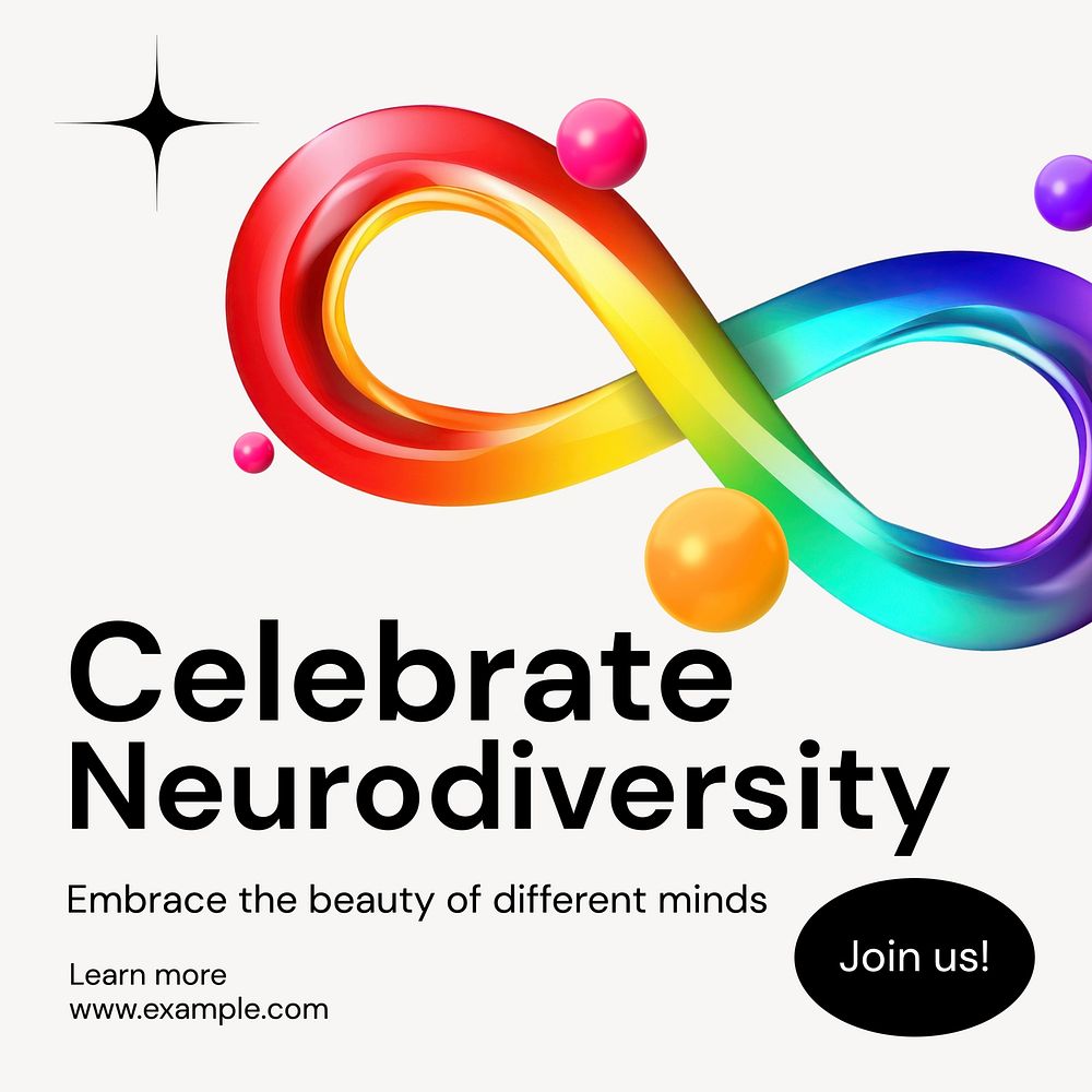 Celebrate neurodiversity Instagram post template design