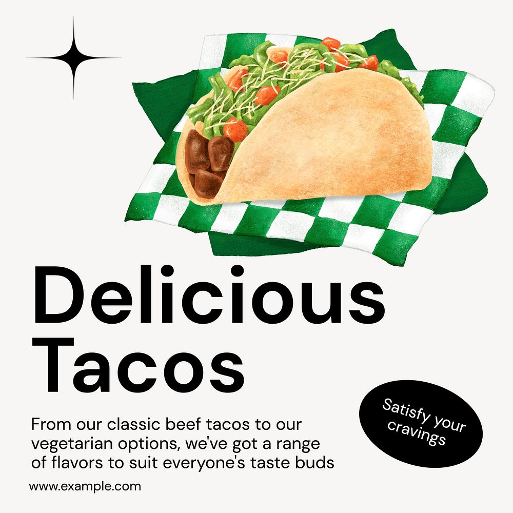 Delicious tacos Instagram post template