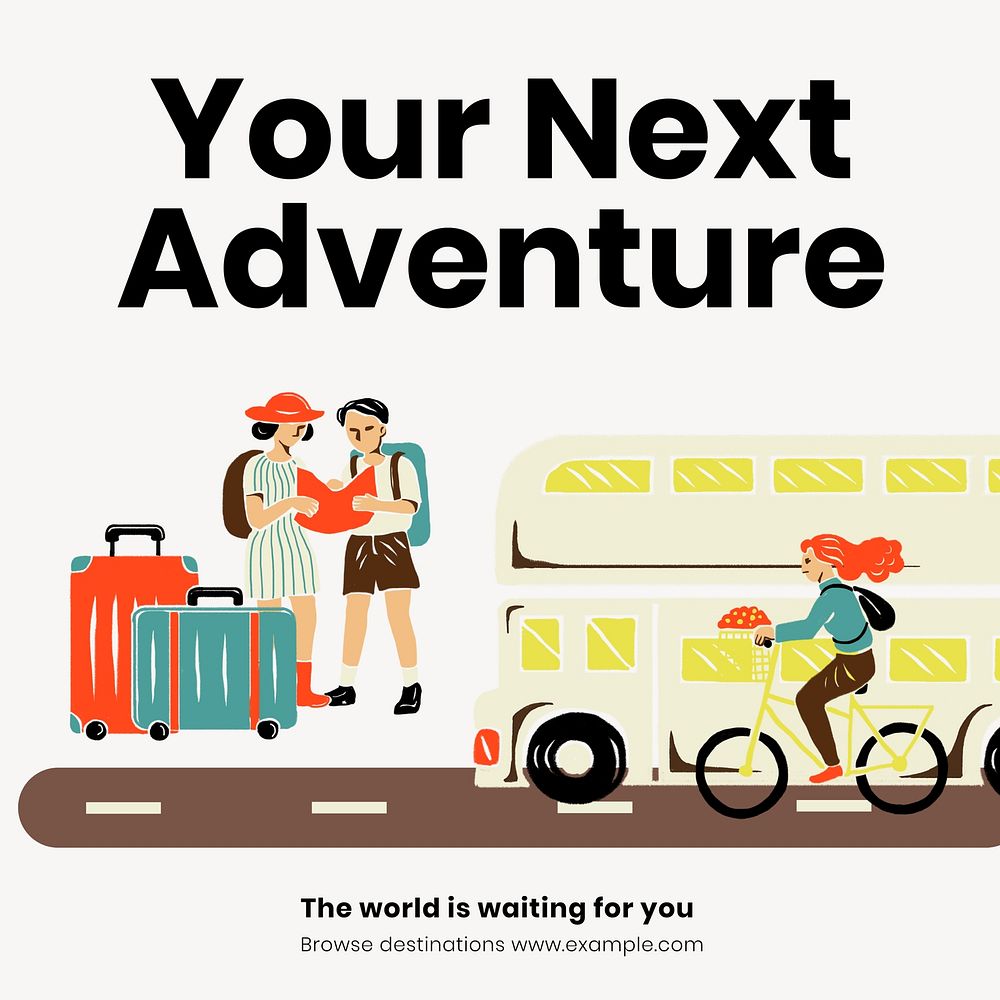 Travel adventure Instagram post template