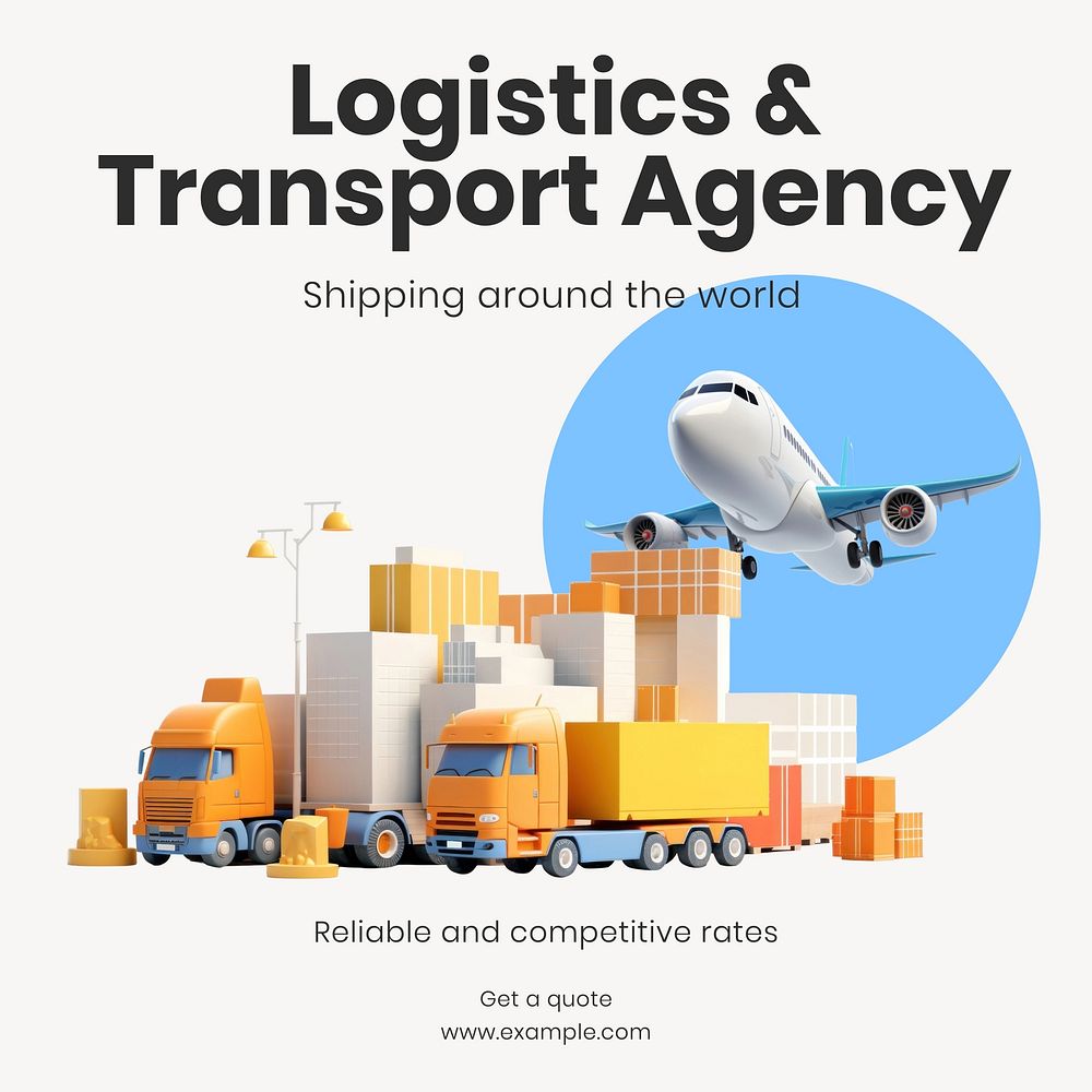 Logistic & transport Instagram post template