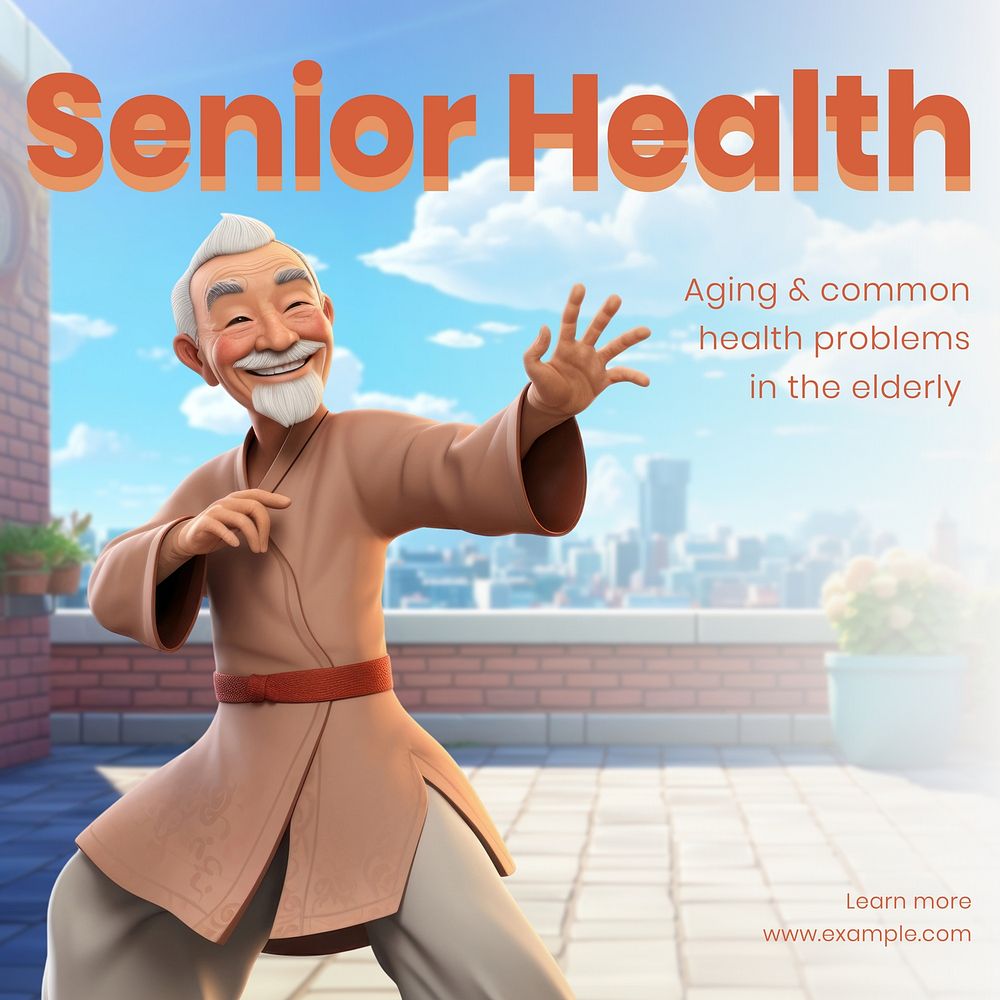Senior health Instagram post template