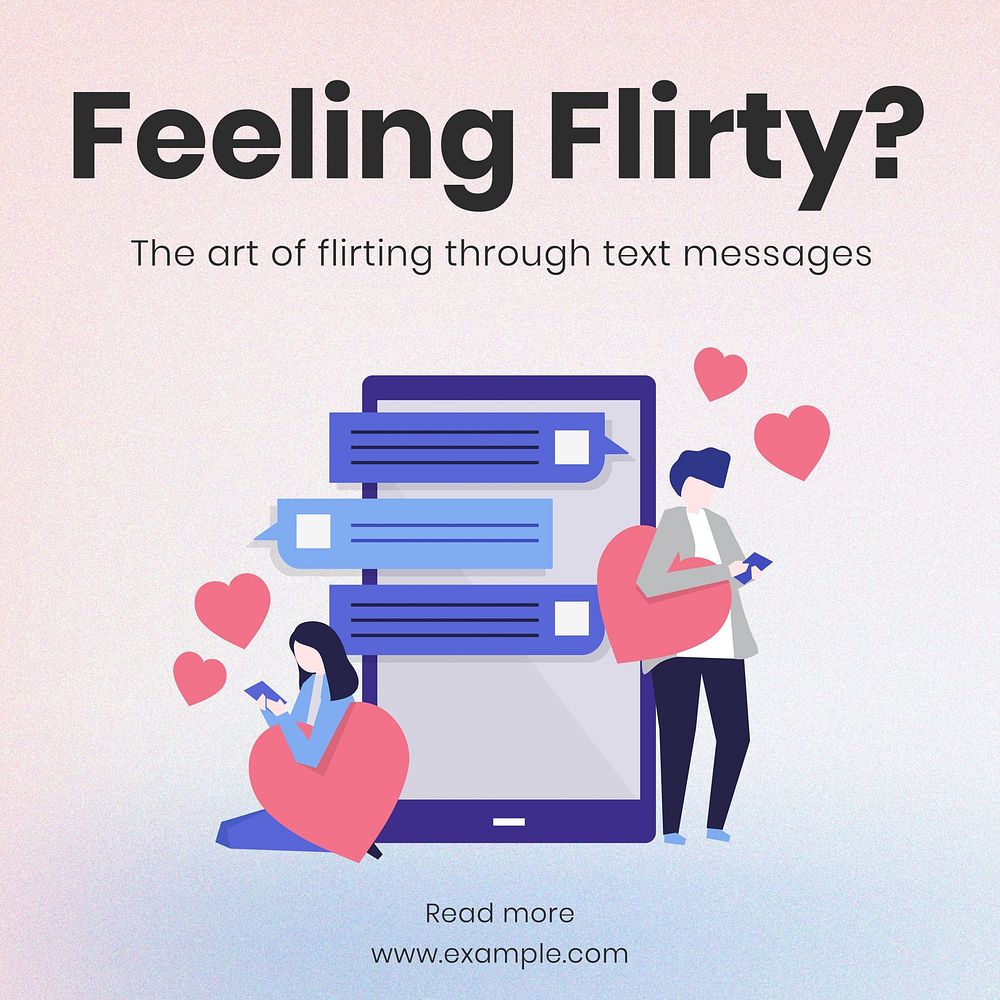 Phone flirting Instagram post template