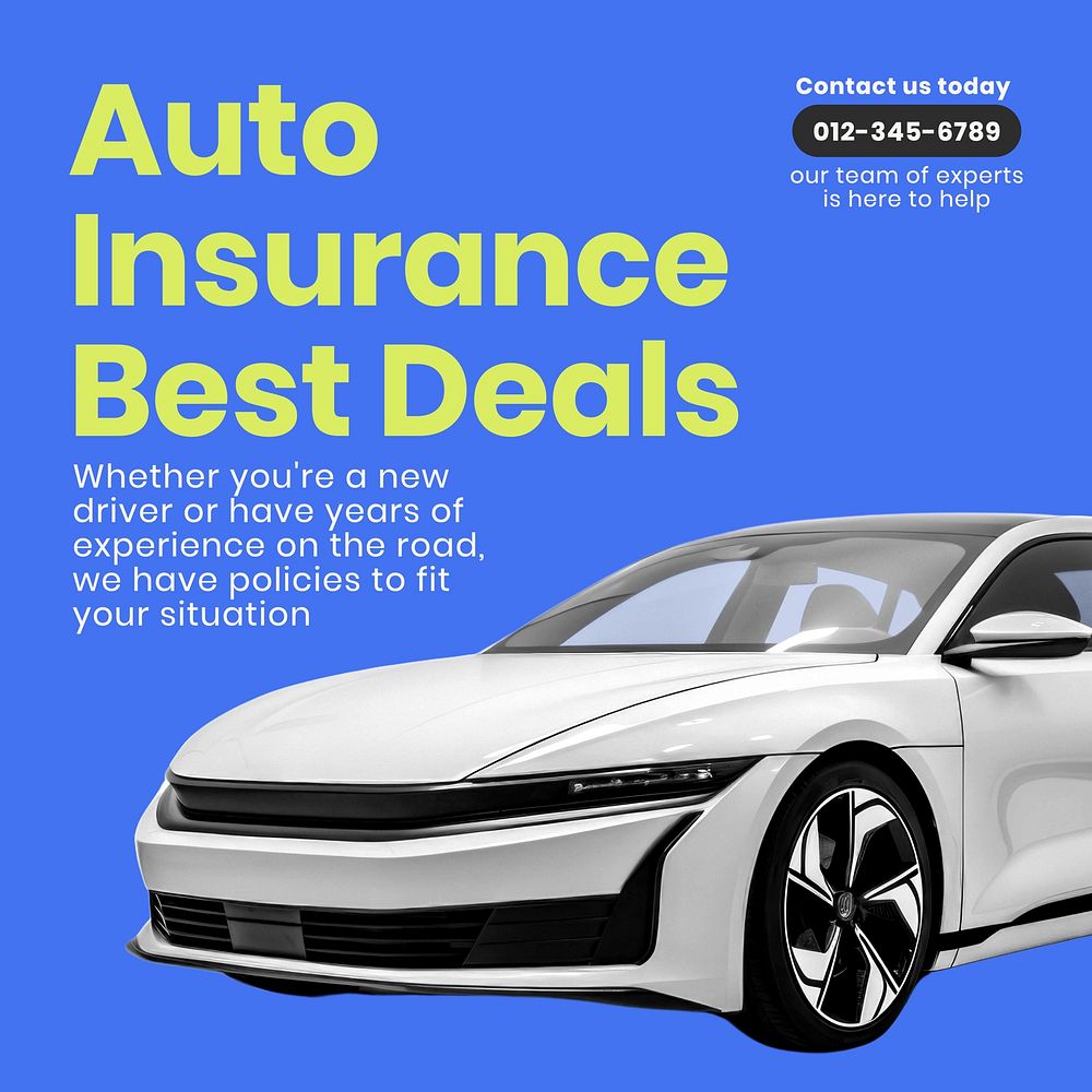 Auto insurance deals Instagram post template