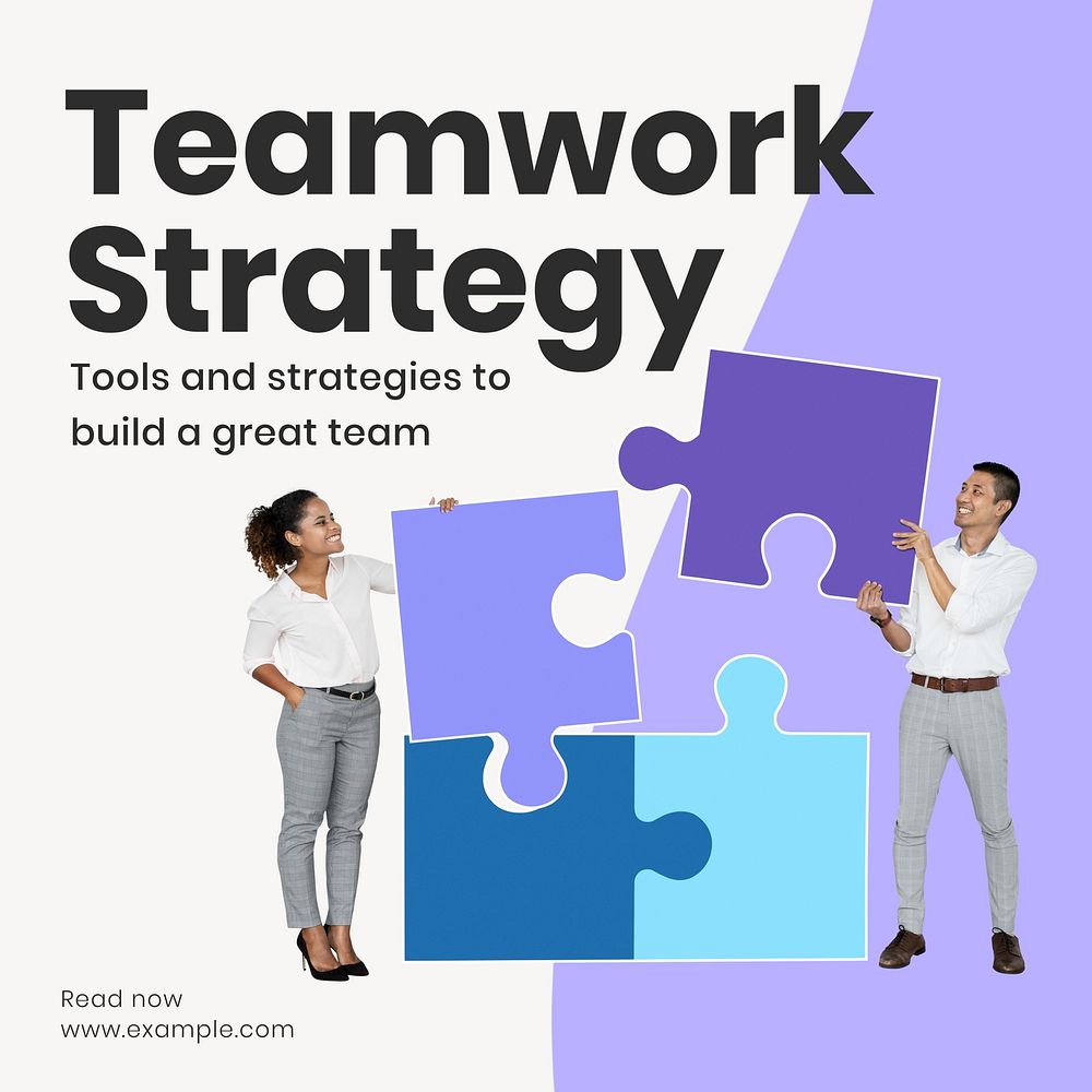 Teamwork strategy Instagram post template