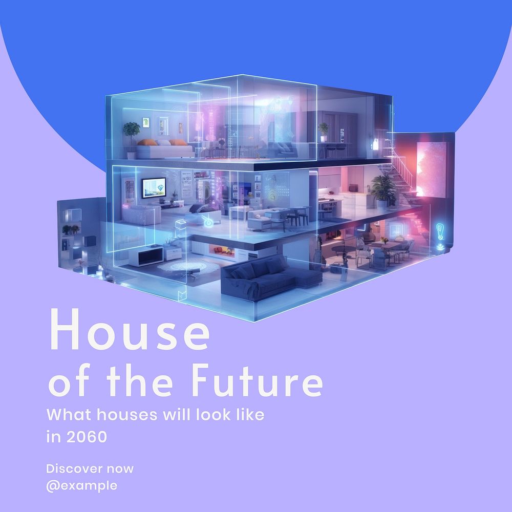 Future houses Instagram post template