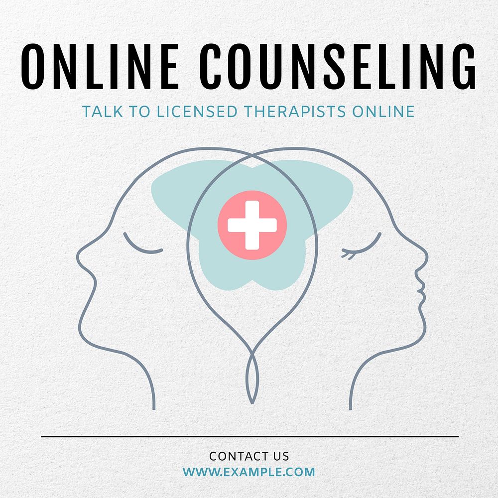 online counseling Instagram post template