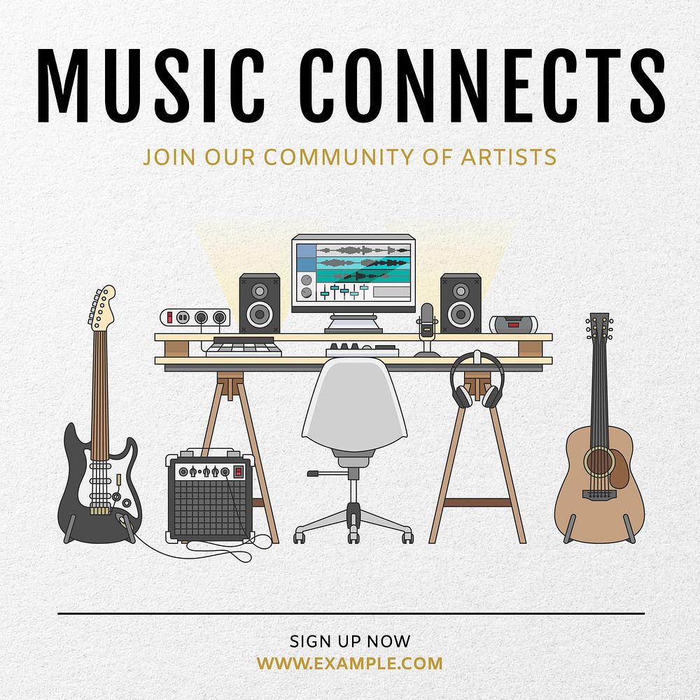 Music connects Instagram post template design