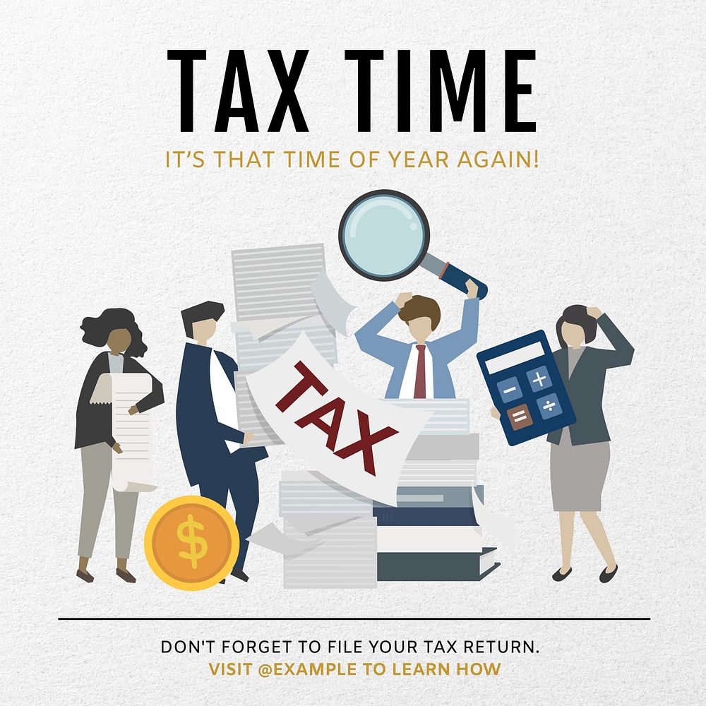 Tax return Instagram post template