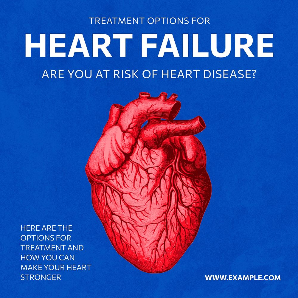 Heart failure Instagram post template design