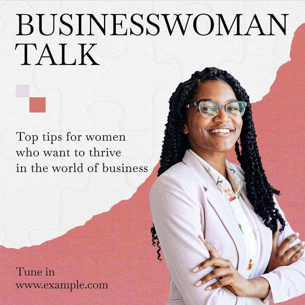 Businesswoman talk Instagram post template design