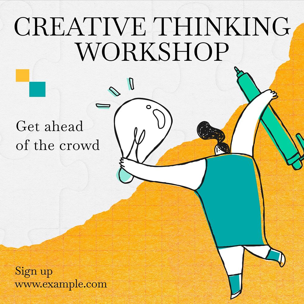 Creative thinking workshop Instagram post template