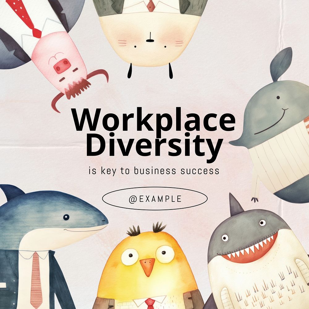 Workplace diversity Instagram post template