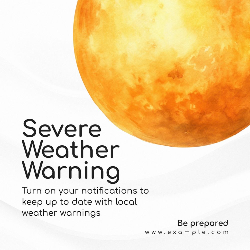 Weather warning Instagram post template
