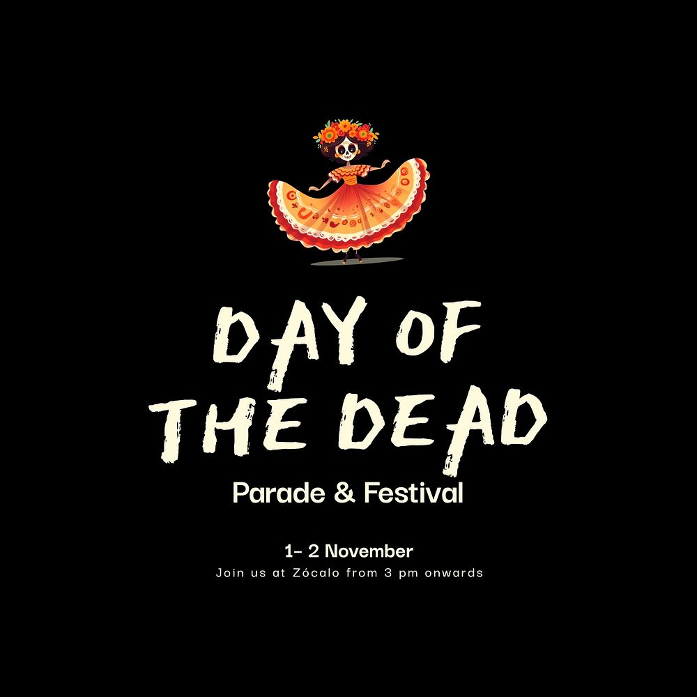 Day of the dead Instagram post template