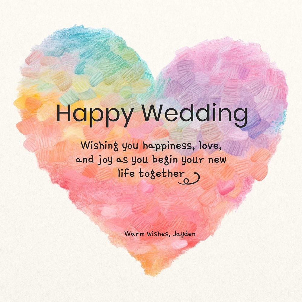 Happy wedding Instagram post template