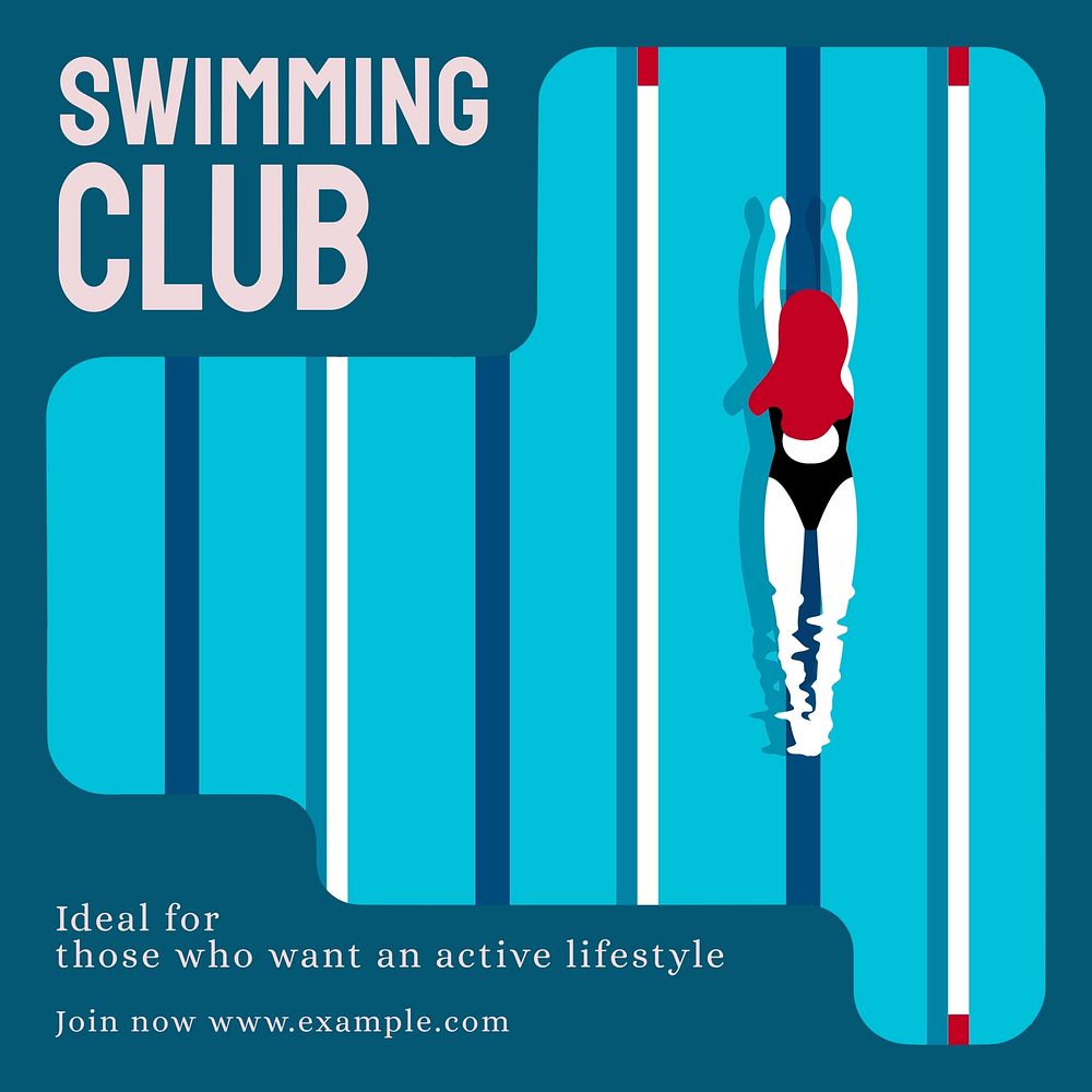 Swimming club Instagram post template