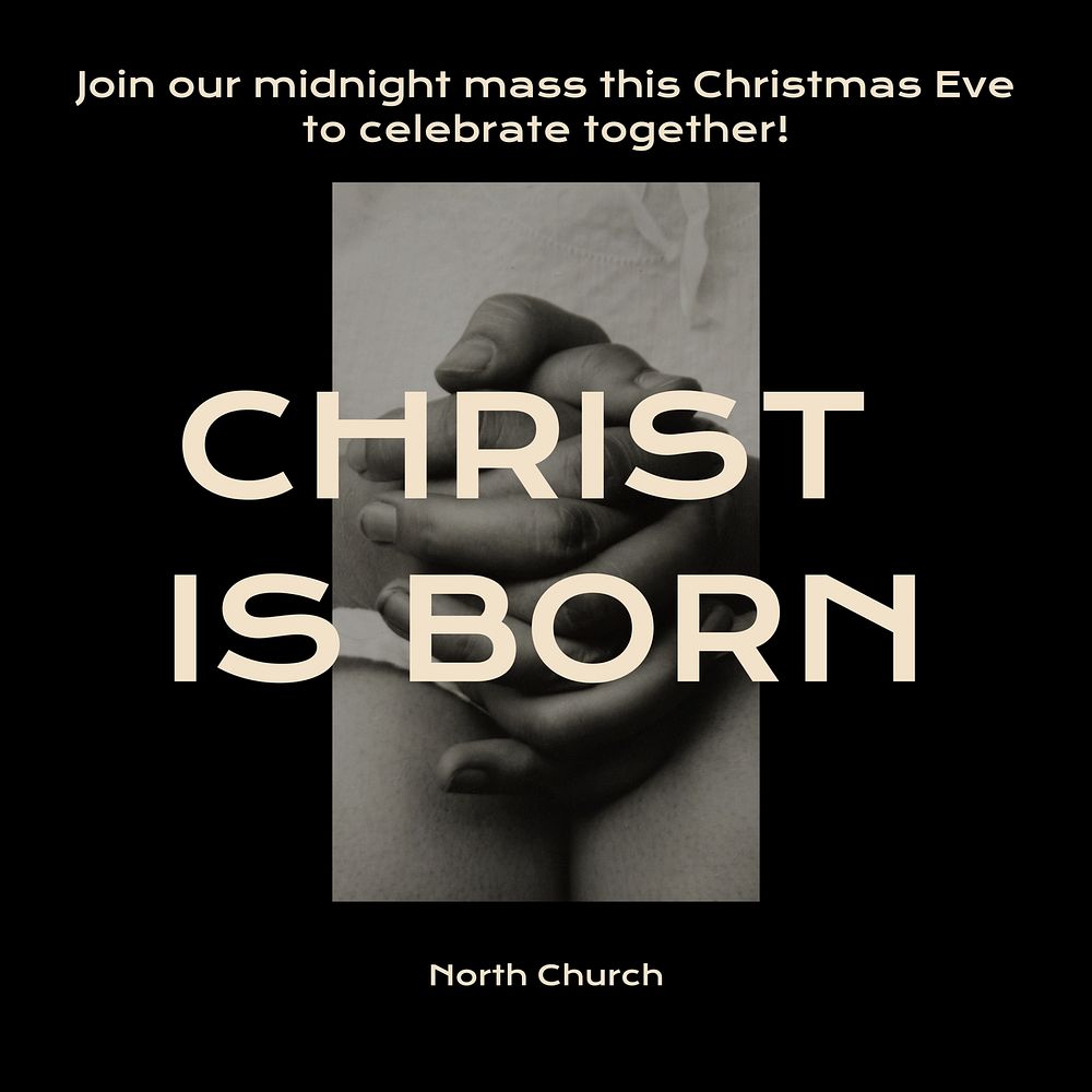 Christmas eve mass Instagram post template design