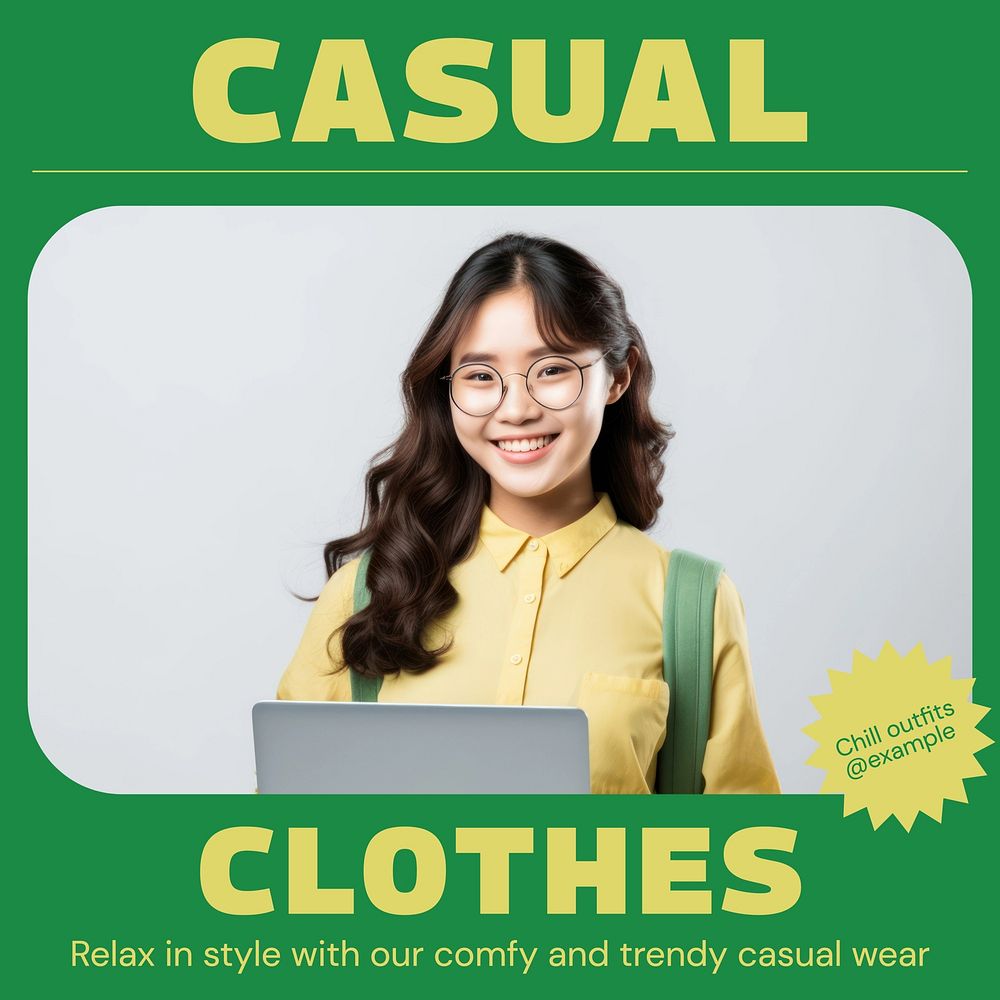 Casual clothes Instagram post template