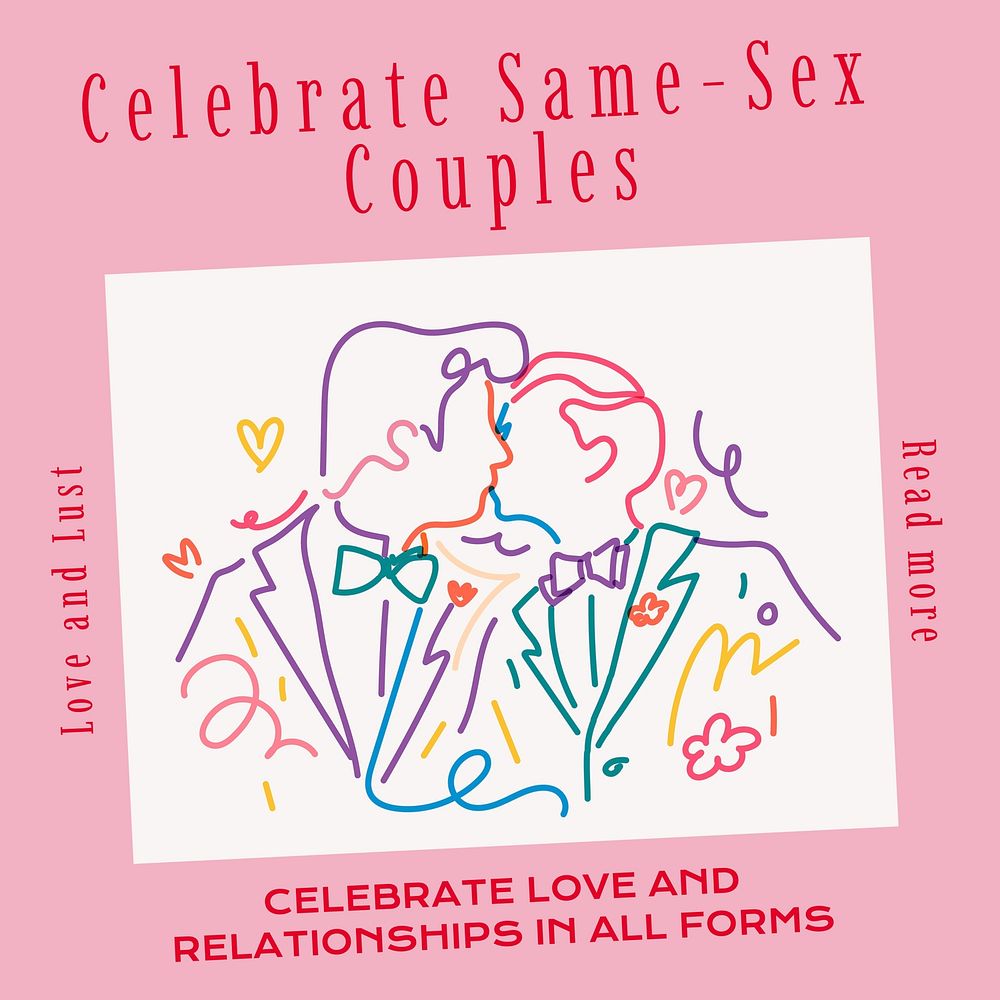 Same sex couples Instagram post template