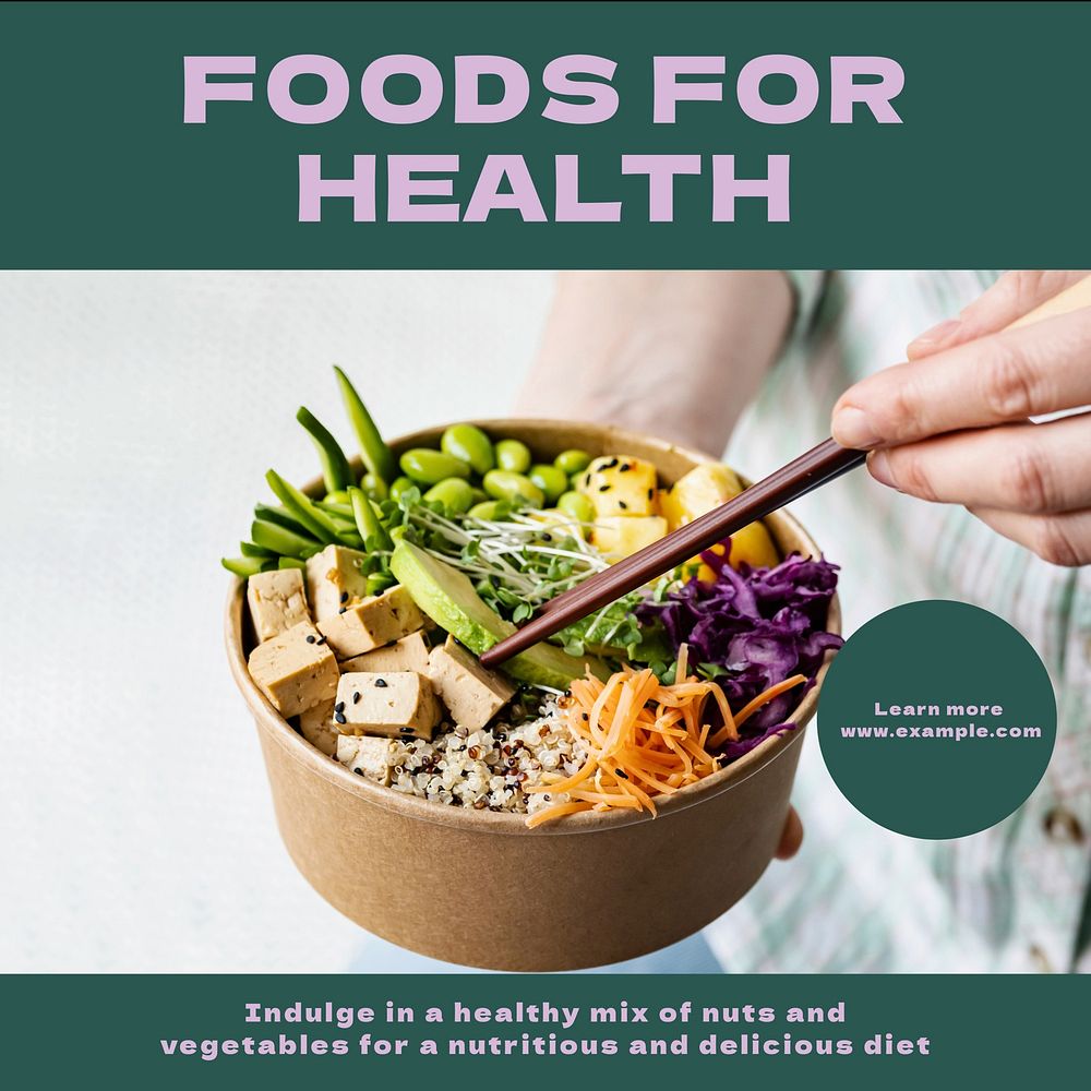 Foods for health Instagram post template