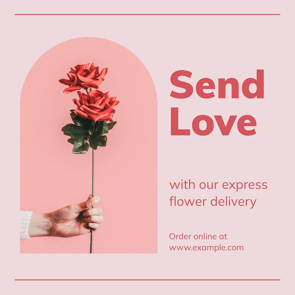 Flower delivery Instagram post template