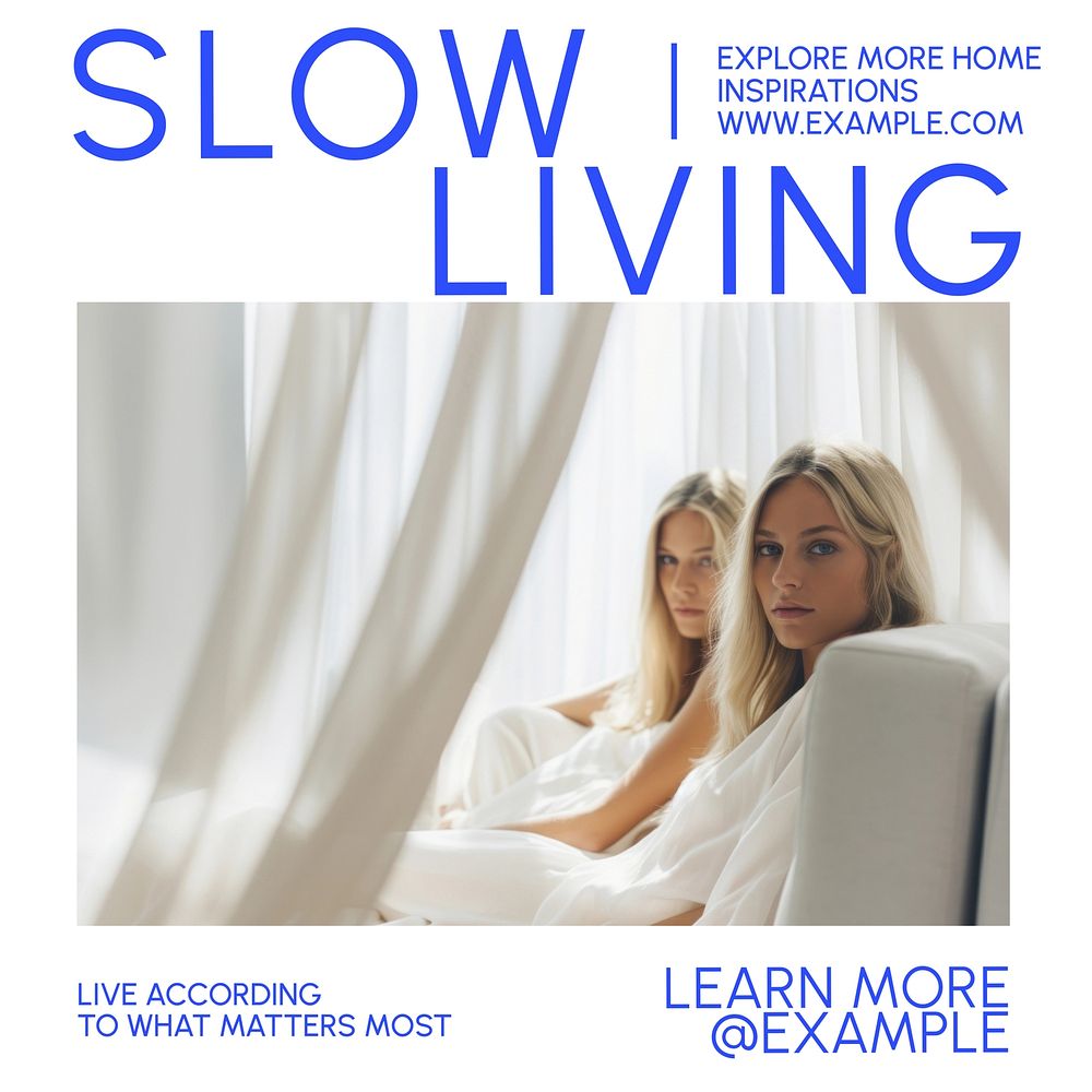 Slow living Instagram post template design