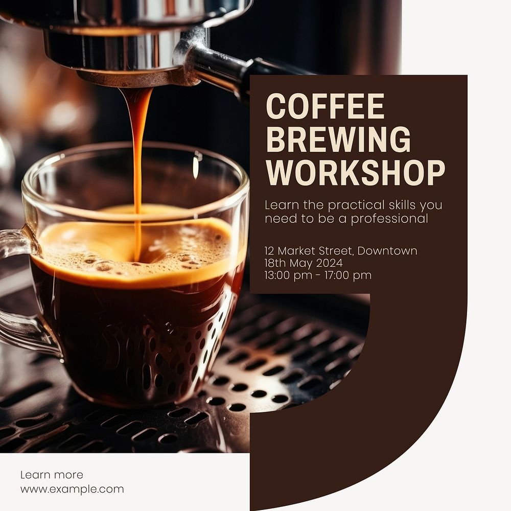 Coffee brewing workshop Instagram post template