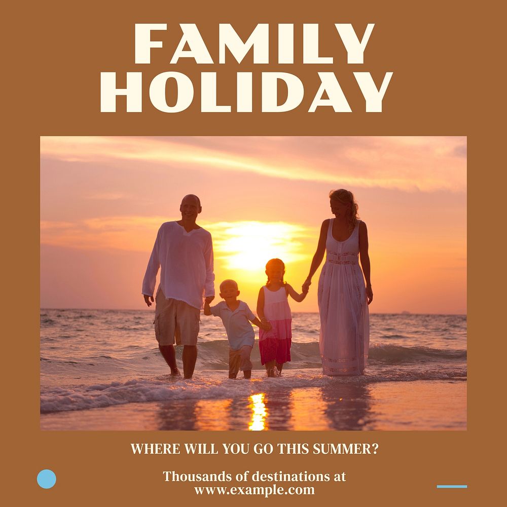 Family holiday Instagram post template