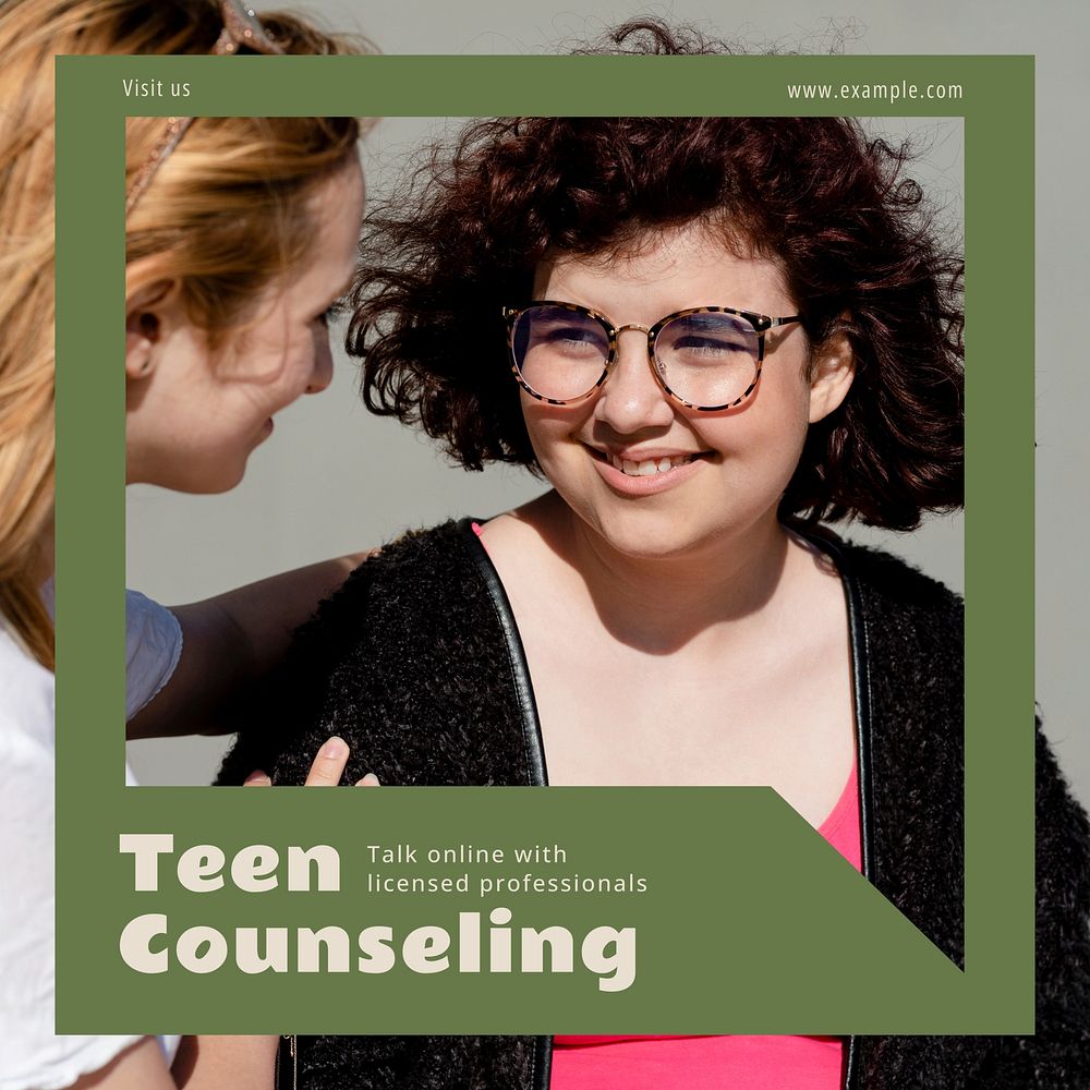 Teen counseling Instagram post template