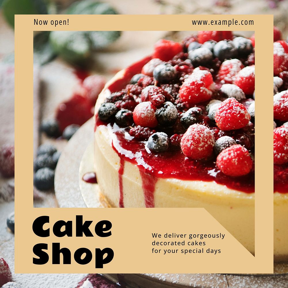 Cake shop Instagram post template design
