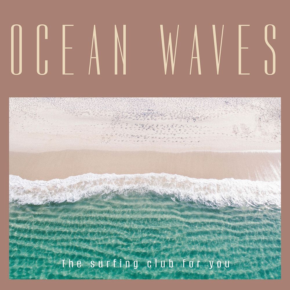 Ocean waves Instagram post template design