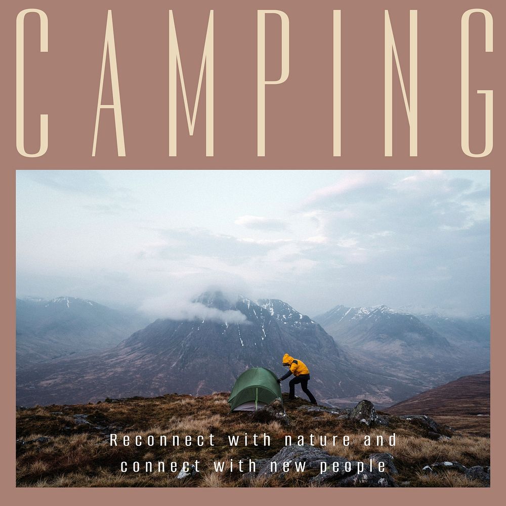 Camping Instagram post template design