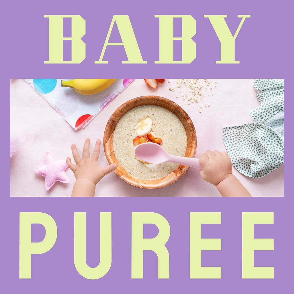 Baby puree Instagram post template design