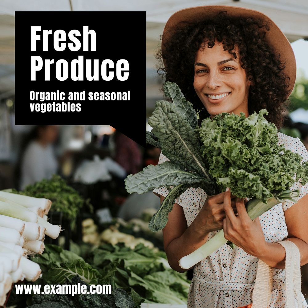 Fresh produce Instagram post template design