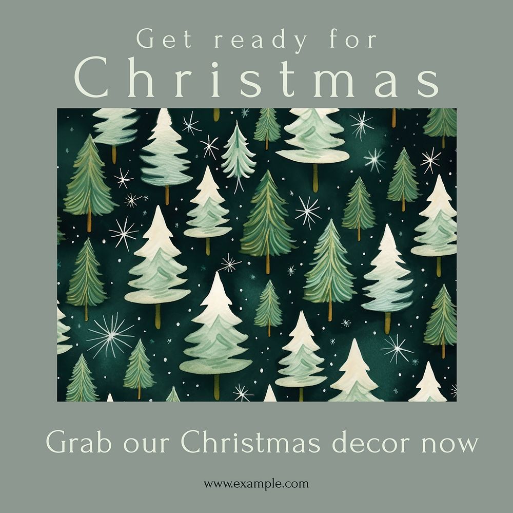 Christmas decor Instagram post template design