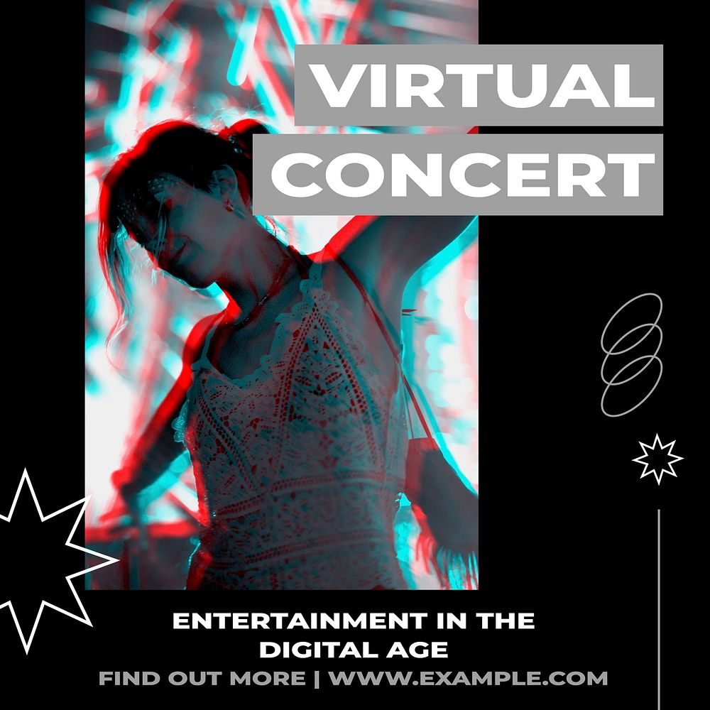 Virtual concert  Instagram post template