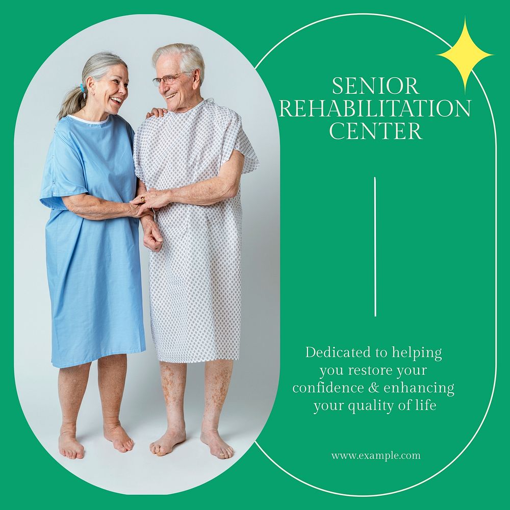 Senior rehabilitation Instagram post template social media design