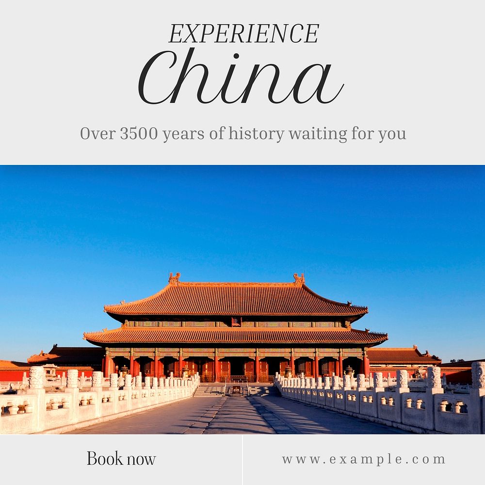 China travel Instagram post template