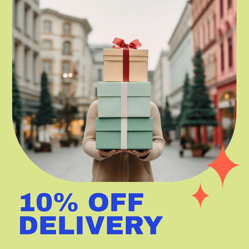 Delivery Discount Instagram post template design