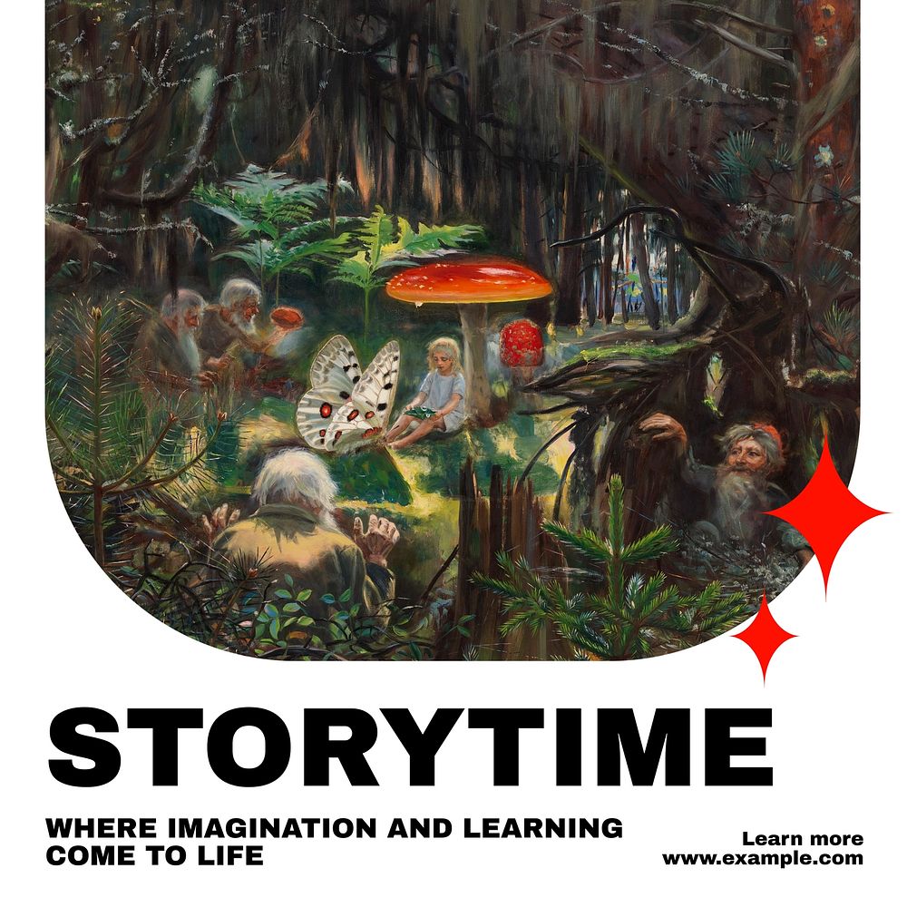 Storytime Instagram post template design