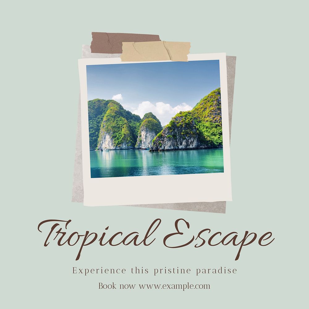 Tropical escape Instagram post template