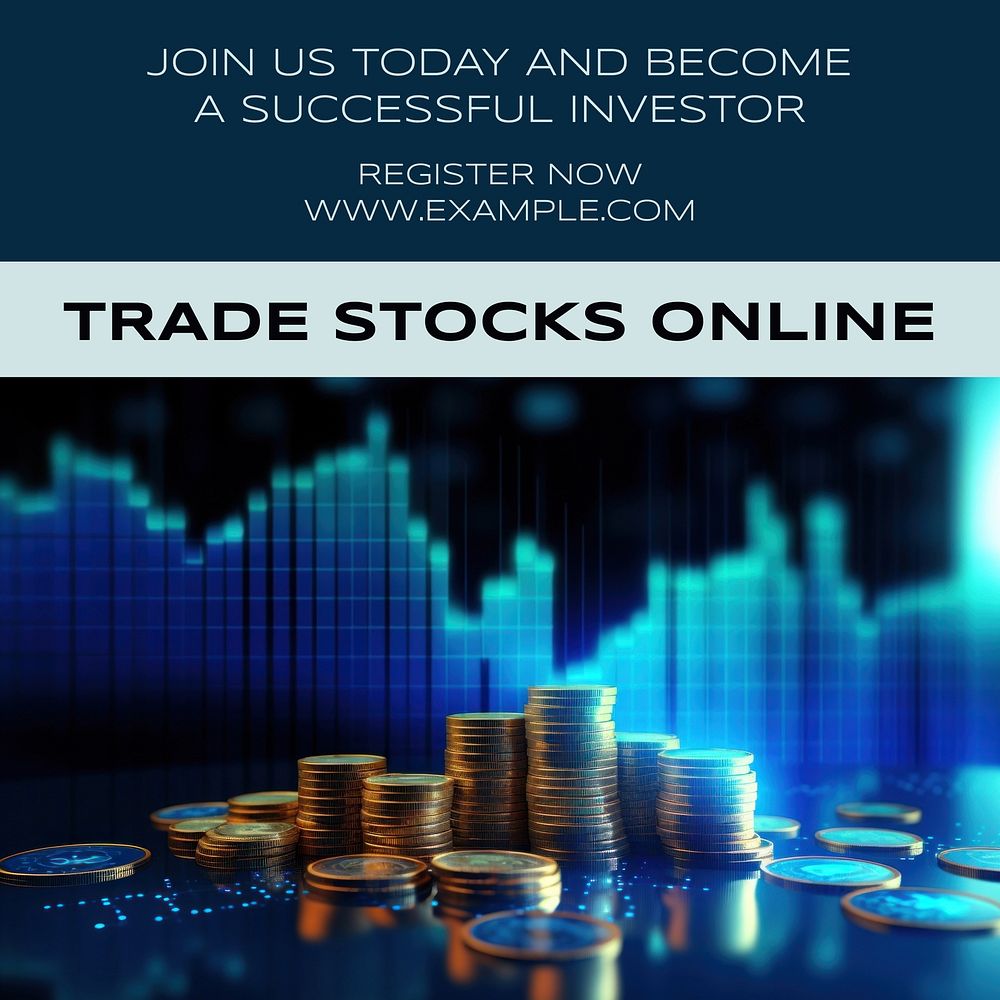 Trade stocks online Instagram post template