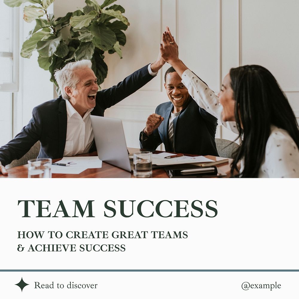 Team success Instagram post template   design