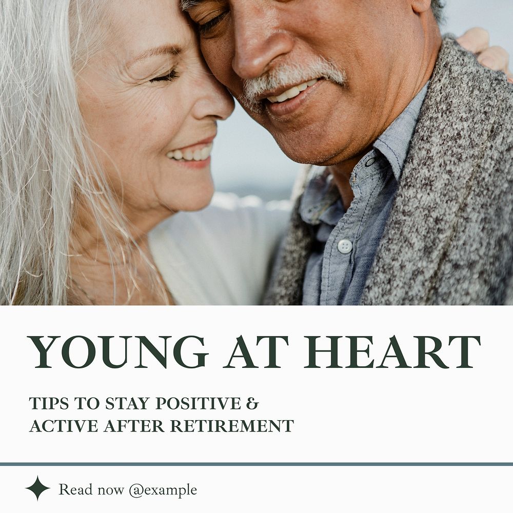 Young at heart Instagram post template social media design